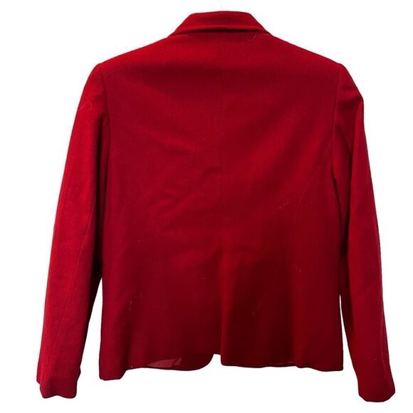 Sag Harbor Women's Wool Blazer Full Zip Red Size 8 Lined - Picture 2 of 9